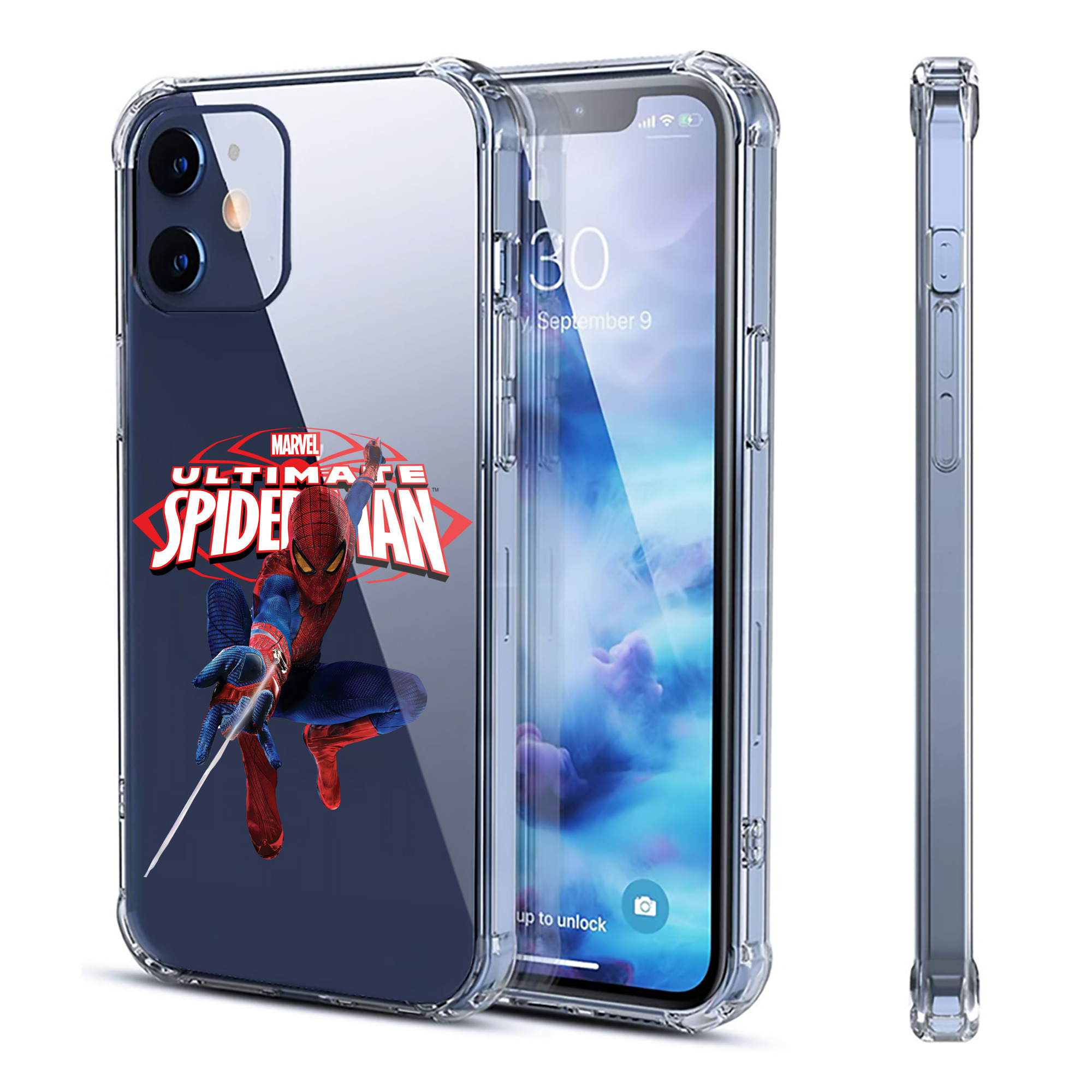 （画像用） Spider Man スパイダーマン 【iPhone 12シリーズ対応】透明スマホケース（クリアソフトケース）